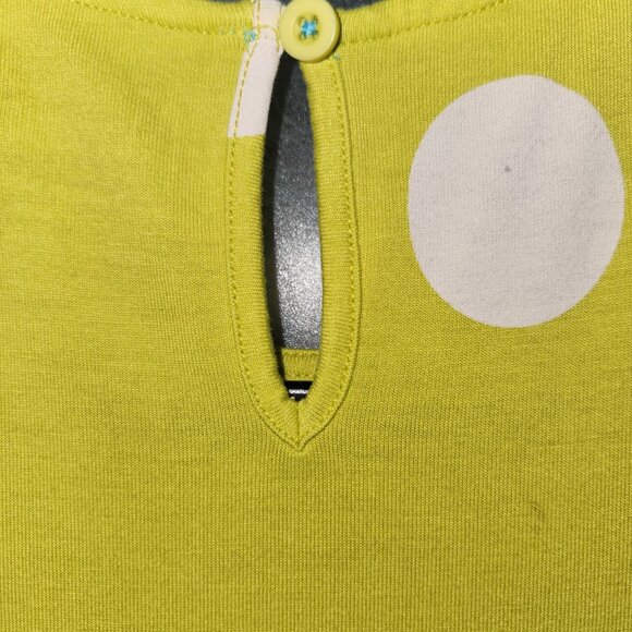 Mini Boden Girls 8/9 Polka Dot Dress Lime White Short Sleeve Pockets 2448 - Picture 4 of 10